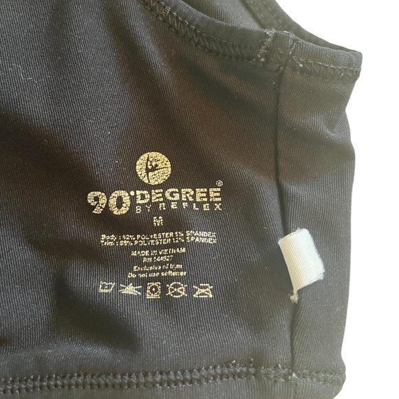 90 Degree By Reflex Black Mesh Sports Bra | Size Medium - Picture 4 of 9